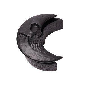 DISCONTINUED!! Alchemy Gothic Black OR Silver Resin 8" Skull Moon Box NEW